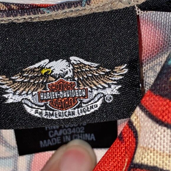 Harley-Davidson Women's Multicolor Sheer Spaghetti Strap Nighty Slip Dress XS - Picture 10 of 10